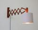 60er Teak Scherenlampe Wandlampe Danish 60s Scissor Lamp Vintage Wall Light 1970-1979 Bild 5