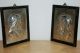 Zwei Antike Versilberte Metall Reliefbilder,  Altarbilder Maria Und Jesus Votivbilder & Sakralmalerei Bild 2