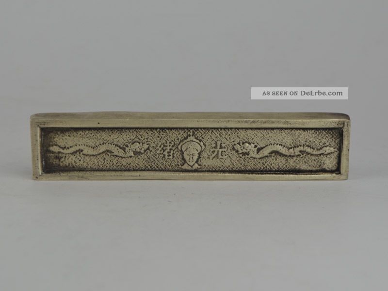 Collectible Exquisite Old Tibet Silver,  Silver Bar,  Coin Carving Dragon 光绪 Asiatika: China Bild