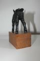 Ziege Aus Metall Mit Holzsockel Schöne Figur Skulptur 17,  5 Cm Hoch 1950-1999 Bild 6
