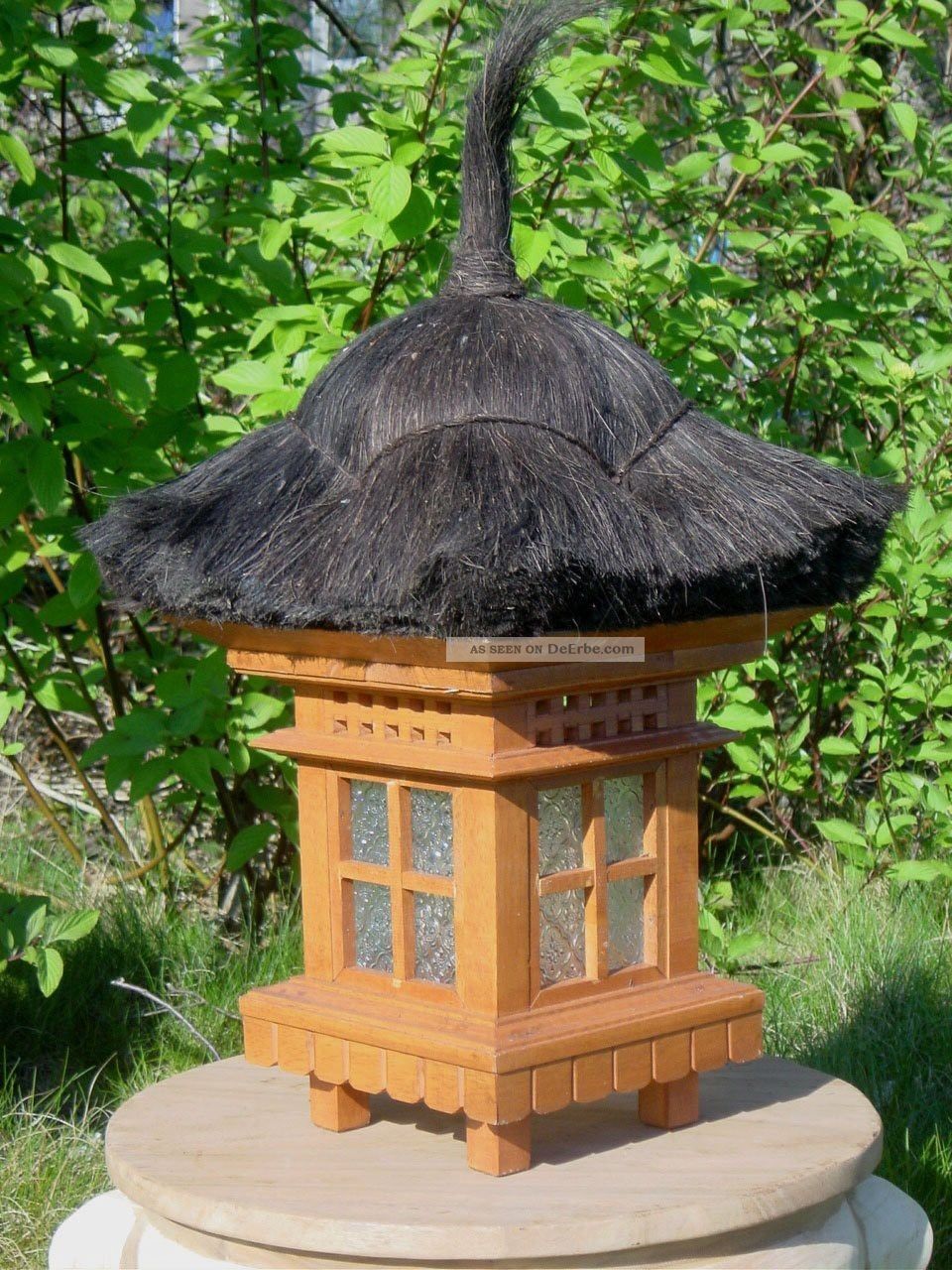 Bali Lampe Gartenlampe Dekoration Holzhellbraun 60cm Entstehungszeit nach 1945 Bild