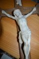 Altes Holz Kreuz Kruzifix Jesus Aus Gips Wandkreuz 69,  5 Cm Hoch Skulpturen & Kruzifixe Bild 1