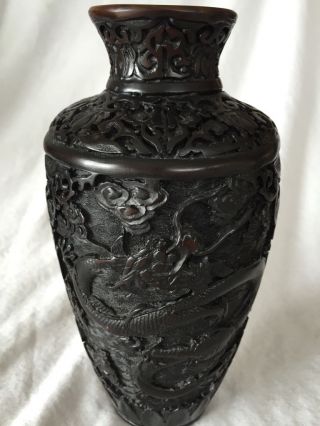 Asiatische Vase Schnitzerei China Japan Bild