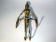 Alte Wand - Figur Wandhaken Kleiderhaken Garderobe Messing Bronze Gelbguss Benin? 1950-1999 Bild 3