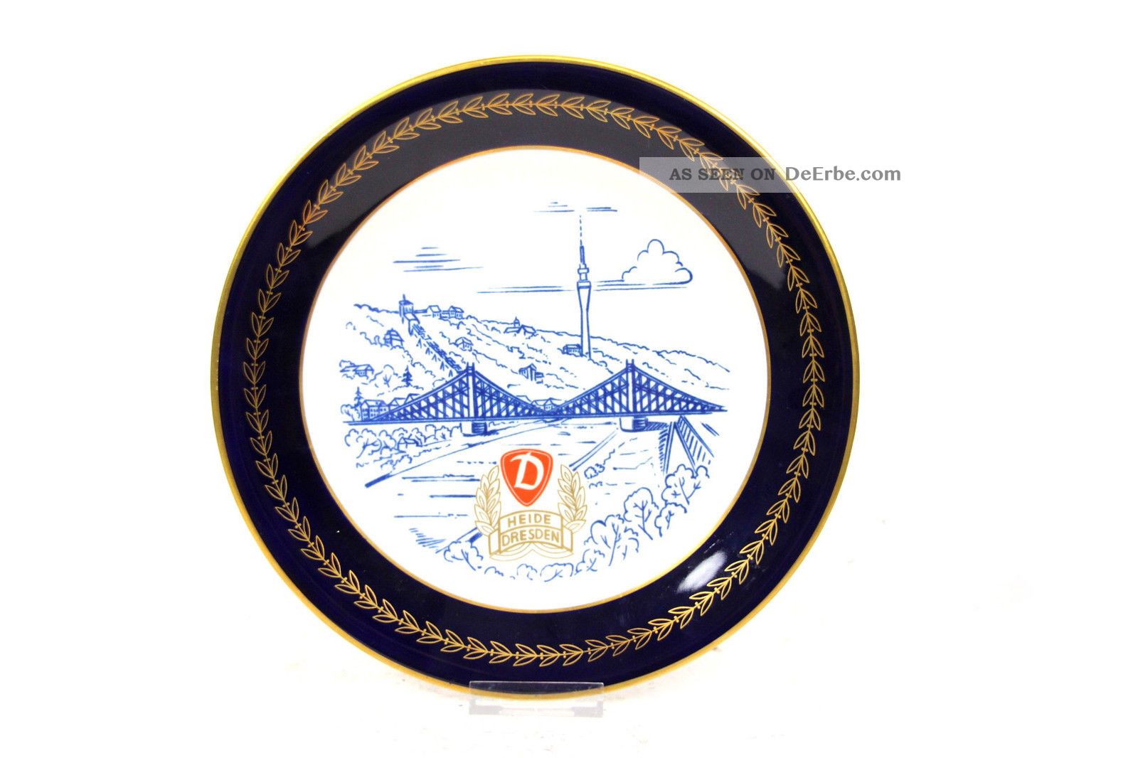 Weimar Porzellan Andenkenteller Sg Dynamo Dresden Heide Elbhänge Echt Kobalt Ø28 Nach Marke & Herkunft Bild