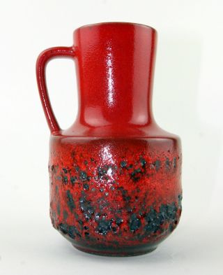 Steuler Fat Lava Keramik Vase 141 - 15,  Vintage,  60er,  70er,  Rot,  German Pottery Bild