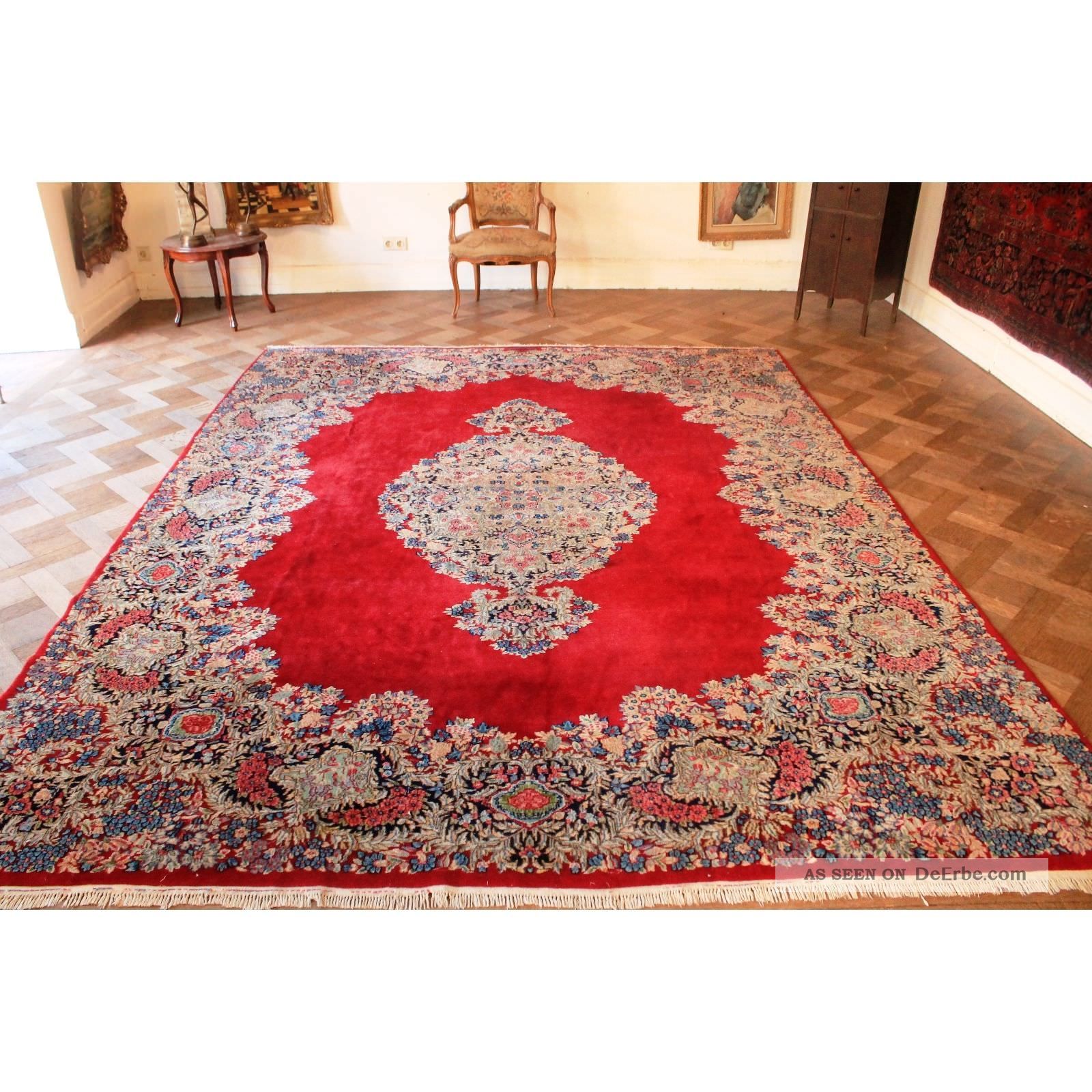 Prachtvoll Handgeknüpft Orient Palast Perser Teppich Laver Kum Carpet 350x250cm Teppiche & Flachgewebe Bild