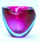 Pfeifenascher,  Muranoglas,  Mundgeblasen Mit Transparent/blaurotem Glas.  (m28) Glas & Kristall Bild 3