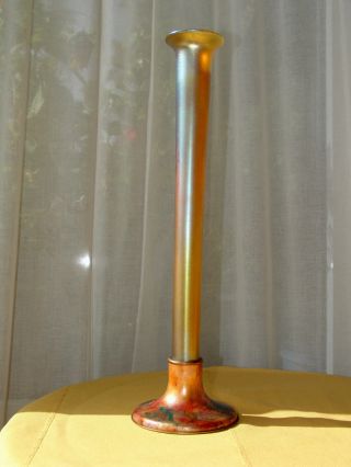 Louis Comfort Tiffany York,  Soliflore Vase Mit Emailliertem Messingfuß Bild