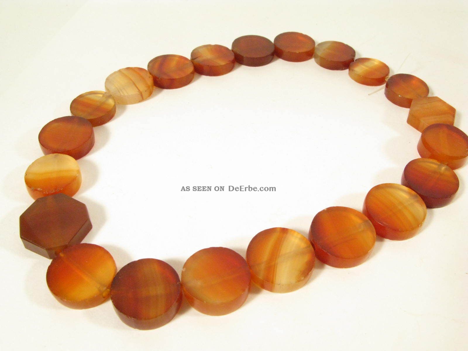 Alte Achatperlen Idar - Oberstein Antique Round Tabular Agate Trade Beads Afrozip Afrika Bild