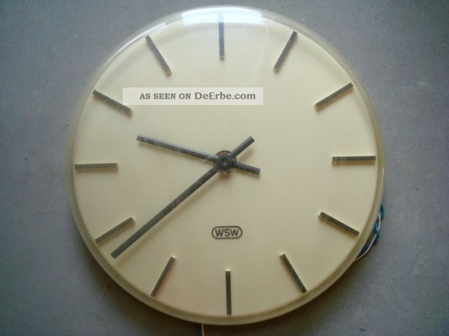 Alte Wsw Uhr Wanduhr Nebenuhr Bahnhofsuhr Bürouhr Elektrisch Industrial Stil 1960-1969 Bild