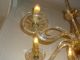 Sechsarmige Glaslampe,  Kronleuchter,  Chandelier,  Deckenlampe Um 1940 - 50 1920-1949, Art Déco Bild 4
