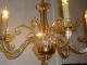 Sechsarmige Glaslampe,  Kronleuchter,  Chandelier,  Deckenlampe Um 1940 - 50 1920-1949, Art Déco Bild 5