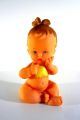 Sehr Alte Schildkröt Puppen 60er Gummi Mädchen Im Kleid Und Sitzendes Baby Schildkröt Bild 3