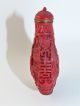 Alte Snuff Bottle Rot China Zeichen Im Boden Garten Szene Riechfllasche Entstehungszeit nach 1945 Bild 4