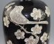Chinese Black Glaze Carved Flowers And Birds Porcelain Vase Height 31cm Entstehungszeit nach 1945 Bild 1