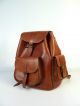 Mid Century Großer Stylischer Vintage Echt Leder Rucksack Leather Backpack Accessoires Bild 3