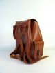 Mid Century Großer Stylischer Vintage Echt Leder Rucksack Leather Backpack Accessoires Bild 6