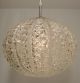 70er Design Glas Snow Ball Relief Decken Lampe Kugel 70s Glass Pendant Light Gefertigt nach 1945 Bild 3