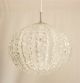 70er Design Glas Snow Ball Relief Decken Lampe Kugel 70s Glass Pendant Light Gefertigt nach 1945 Bild 5