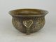 Collectible Old Exquisite China Copper Carving Flower Treasure Bowl 聚宝盆 Antike Bild 3