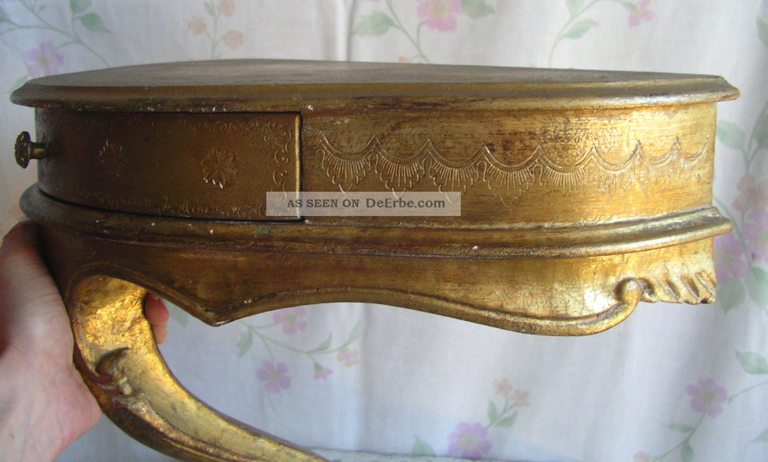 Wand Konsole Polystein GOLD farbig L.35x21cm Geschenk  limitierte Auflage Ablage 