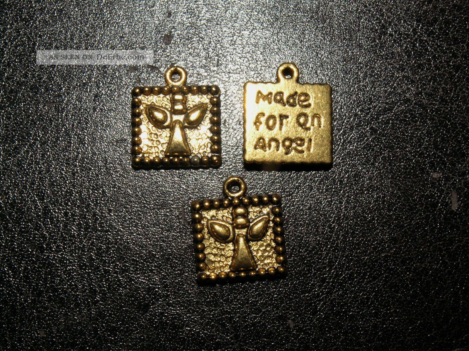 3 Süße Engel Engelchen Schutzengel Perle Anhänger Amulett Schutz Glück Messing Entstehungszeit nach 1945 Bild