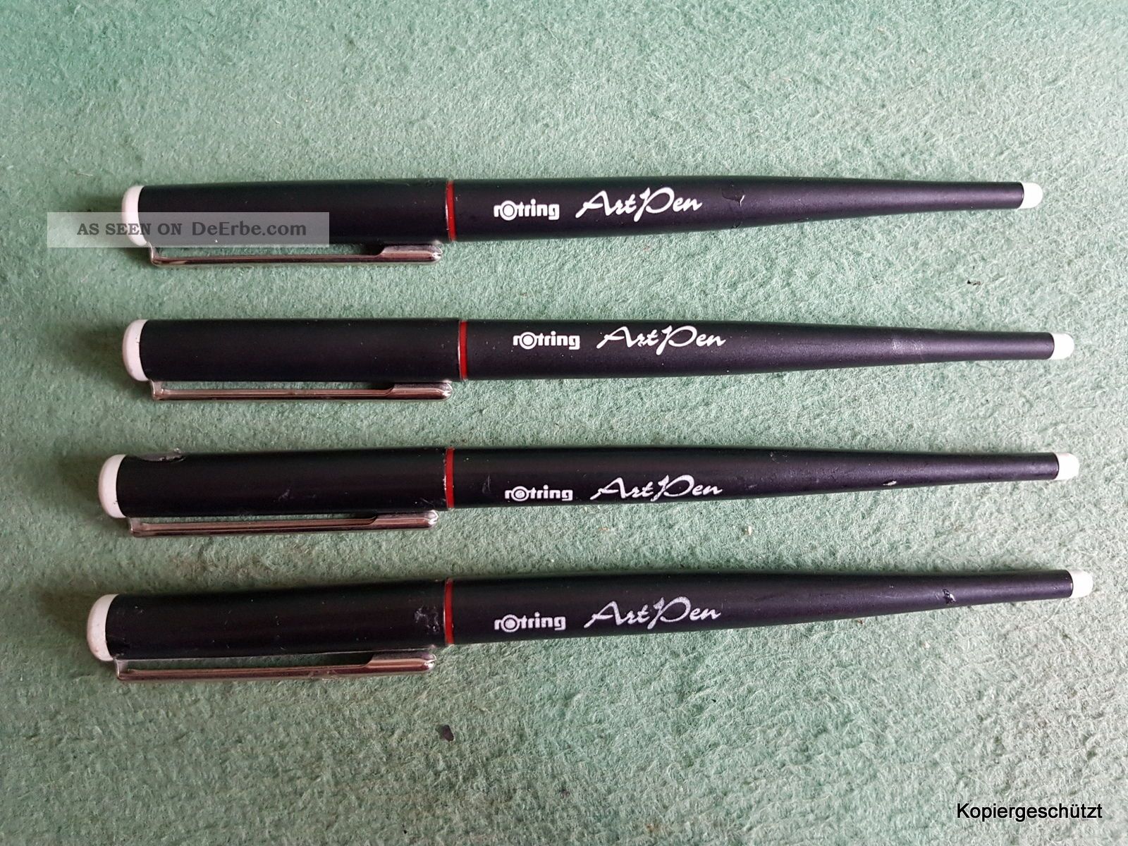 4 Rotring Art Pen 1.  1,  1.  5,  1.  9 Und 2.  3 Feder Patronenfüller Füllhalter Antike Bürotechnik Bild