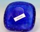 Murano Sign.  Venini Blaue Schale Mit Regelmäßigen Luftblasen,  Runder Ätzstempel Glas & Kristall Bild 2