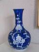 Vase Porzellan Mit Kirschblüte Dekor Blau - Weiß Asiatika China H.  23cm Gemarkt Asiatika: China Bild 1