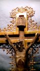 Schönes,  Altes Prunk Kruzifix,  Kreuz,  Holz Gold,  43 Cm,  Jesus Antik Vor 1900 Bild 3