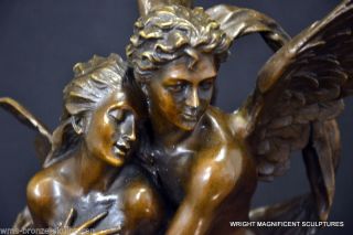 Xxl Cupid &pysche Signiert H.  Godet Bronzefigur Bronzeskulptu Bronze Figur Statue Bild