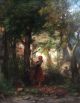 Bäuerliche Szene Vor Dem Forsthaus Im Wald,  Eduard Gustav Seydel 1874. Originale der Zeit Bild 2
