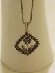 Verspielter Granatanhänger Art Deco Granat Anhänger Mit Rose An Silberkette (826) Schmuck & Accessoires Bild 1