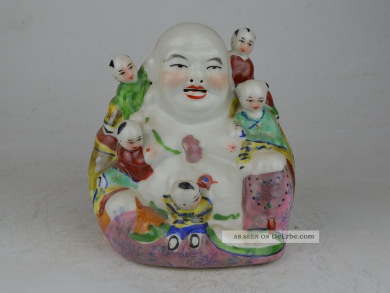 Collectible Exquisite Decoration Old Porcelain Handwork Buddha Statue Entstehungszeit nach 1945 Bild