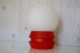 Kugel Lampe Nachttisch Opalglas Perlmut Orange Design Pilz 70er Panton 1970-1979 Bild 1