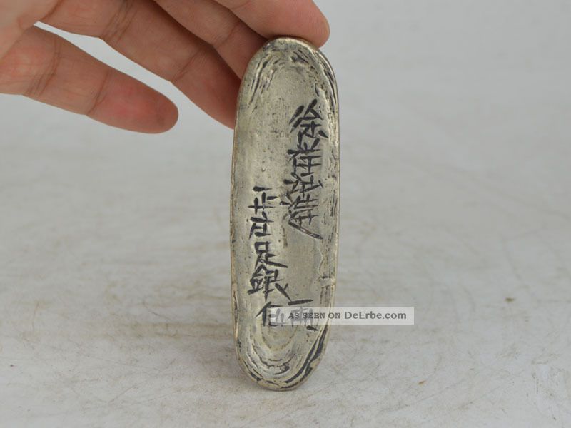 Collectible Exquisite Old Tibet Silver,  Silver Bar,  Coin Carving 伍两 Asiatika: China Bild