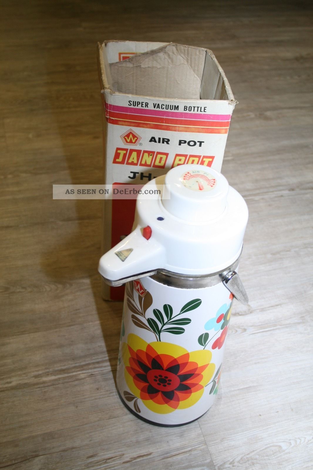 70er Jahre Pump - Thermoskanne Air - Pot Jh - 105 Pumpkanne Blumen - Design Kaffeekanne 1970-1979 Bild