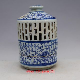 Blue And White Aromatherapy Censer,  Lantern Shape Porcelain Vase Bild
