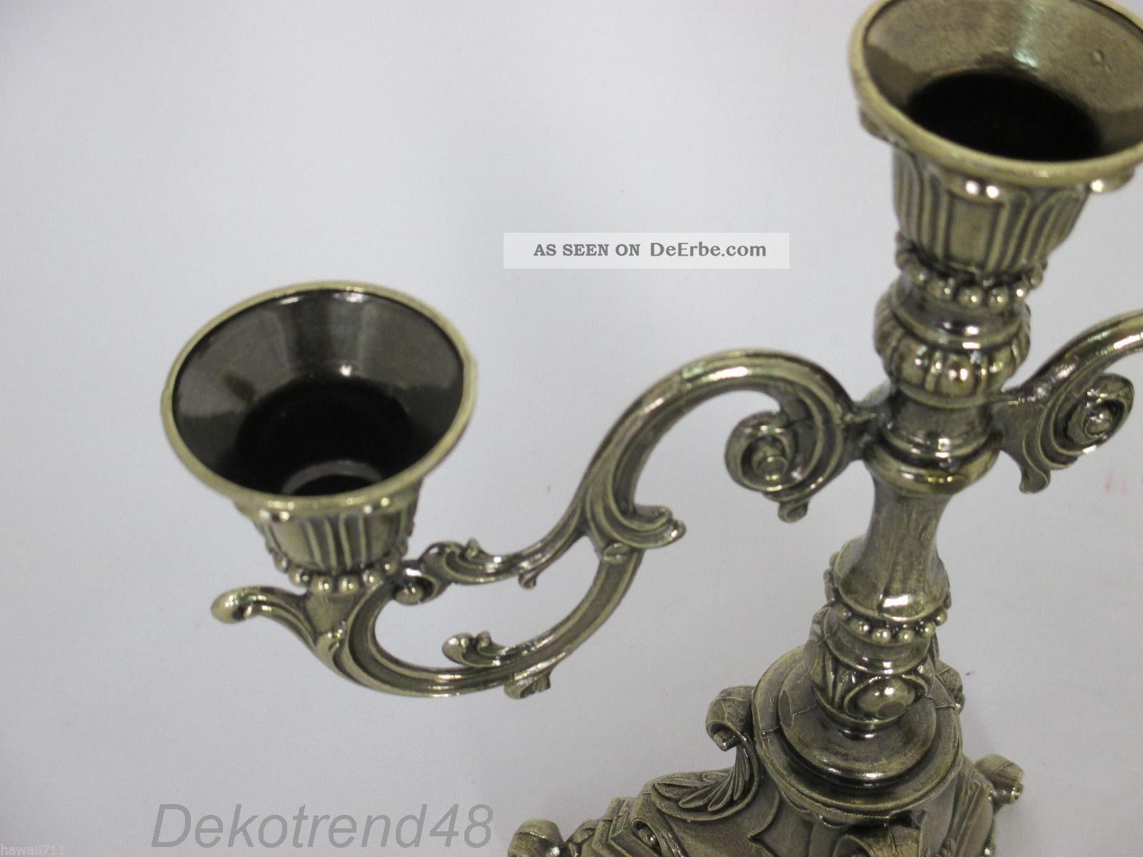Kerzenleuchter 3-Armig Barock Kerzenständer Silber Tischleuchter Antik Barock 