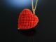 Coral Heart Pendant Herz AnhÄnger Mit Kette Sardegna Koralle Silber Vergoldet Ketten Bild 2