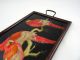 Art Deco Servier Tablett Frankreich 1930 Papageien Hinterglasmalerei Antik 1920-1949, Art Déco Bild 3