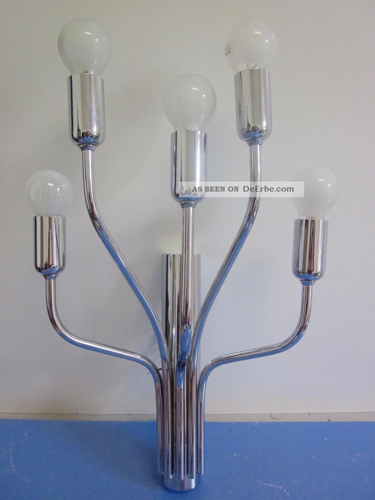 Wkr Lampe Wandlampe Wandkandelaber 70er 6 - Flammig Chrom Seltenes Design 1970-1979 Bild