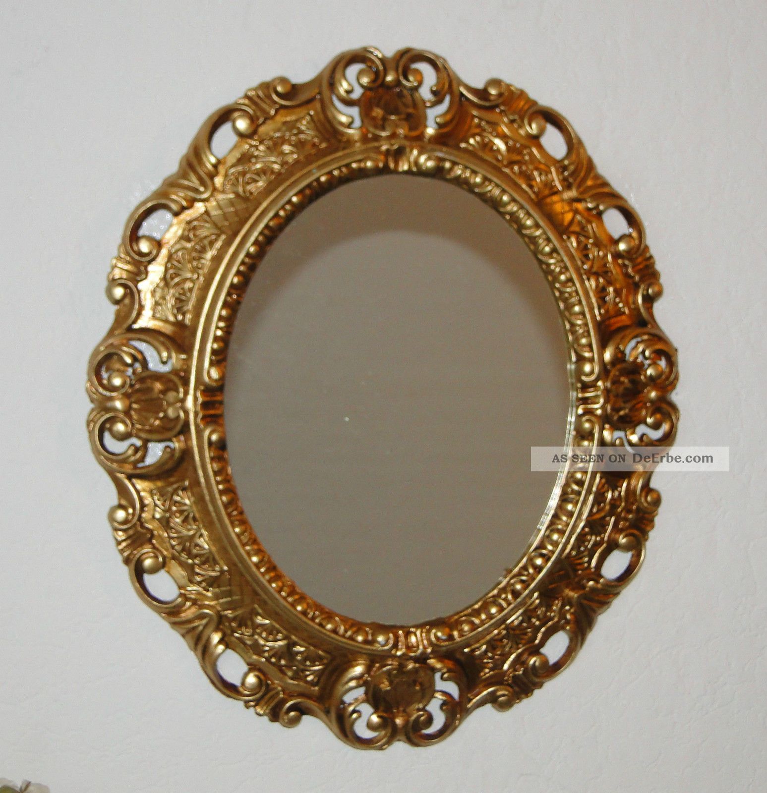 Wandspiegel Spiegel Barock Antik Gold 45x38 Oval Badspiegel 103045 Spiegel Bild