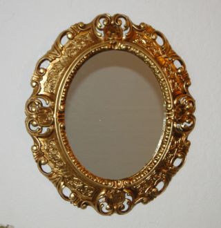 Wandspiegel Spiegel Barock Antik Gold 45x38 Oval Badspiegel 103045 Bild