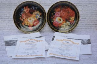 2 Sammelteller Teller Vladimir Kalinin Blütentraum Blütenpoesie Zertifikat Bild