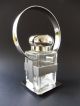 : Art Deco Design Kristallglas Deckeldose Teedose Tea Box Crystal In Montierung 1920-1949, Art Déco Bild 3