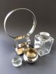 : Art Deco Design Kristallglas Deckeldose Teedose Tea Box Crystal In Montierung 1920-1949, Art Déco Bild 4