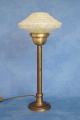 Edle Art Déco Schreibtischleuchte Lampe Messing Opalglas 1930 Antike Originale vor 1945 Bild 2