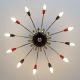 Sputnik 12 - Armig Decken Pendel Lampe 50er Spinne Rockabilly Vintage Rot Schwarz 1950-1959 Bild 9